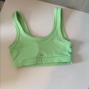 ALO Yoga Mint Ribbed Sports Bra